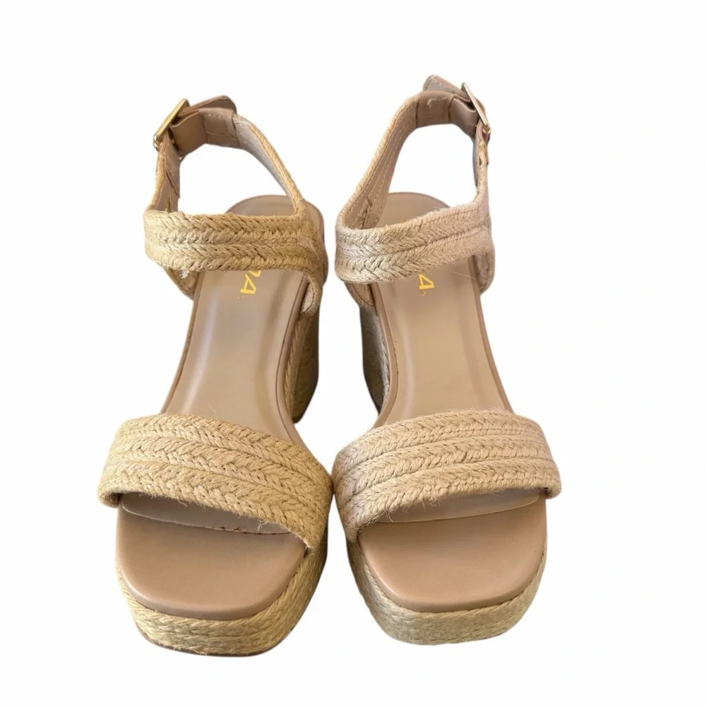 Soda Platform Heeled Jute Womens 8.5 Sandals Natural Spring Summer Vacation Boho
